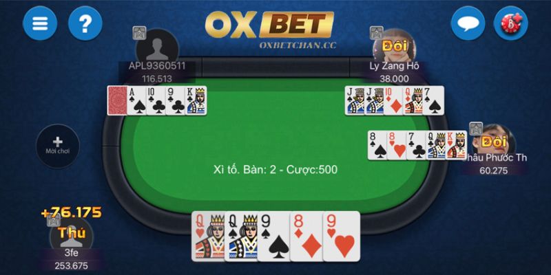 Luật chơi cơ bản nhất của trò chơi xì tố đổi thưởng Oxbet